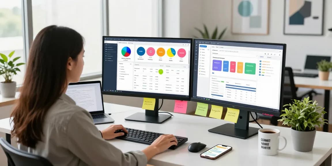 Dynamic digital marketing workspace showcasing analytics for teiegramin.com