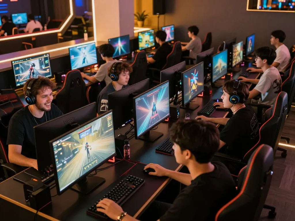 Players enjoying the game uu88 in a lively online gaming lounge with engaging interfaces.