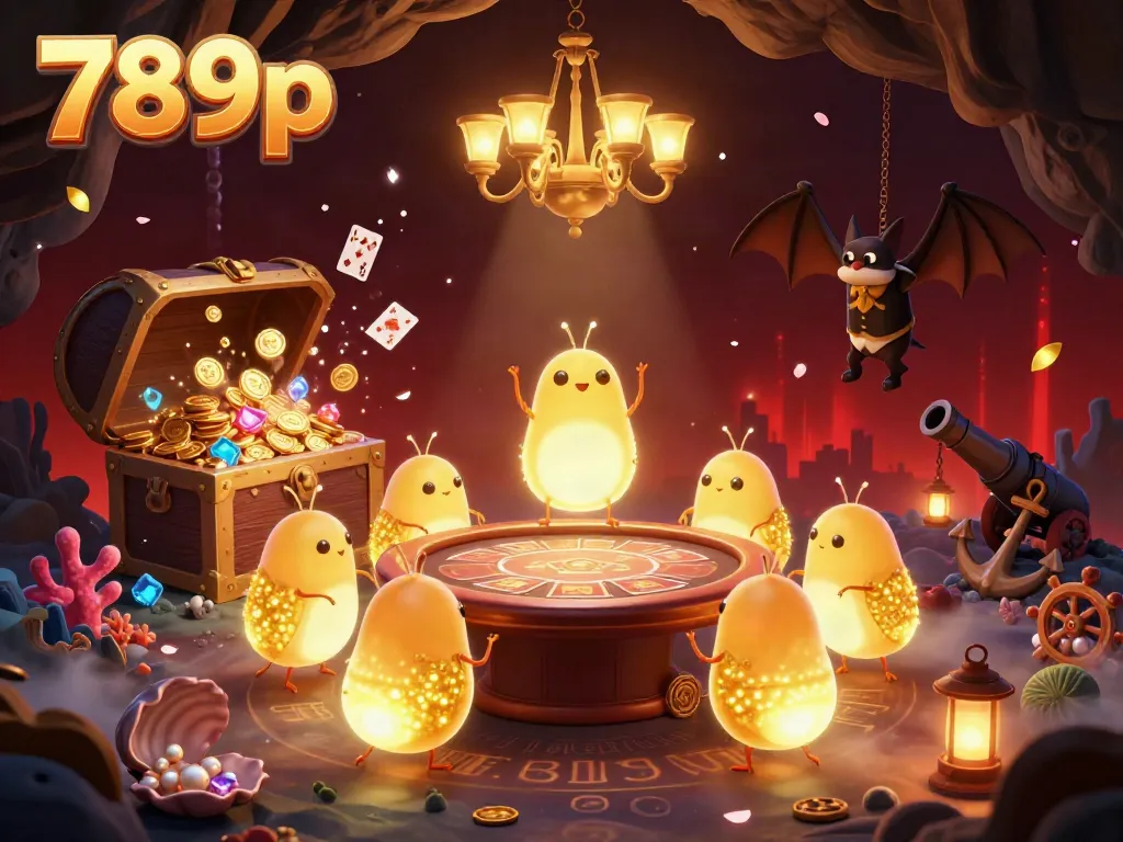 Experience the excitement of 789p casino with glowworms lighting up an enchanting cave scene.