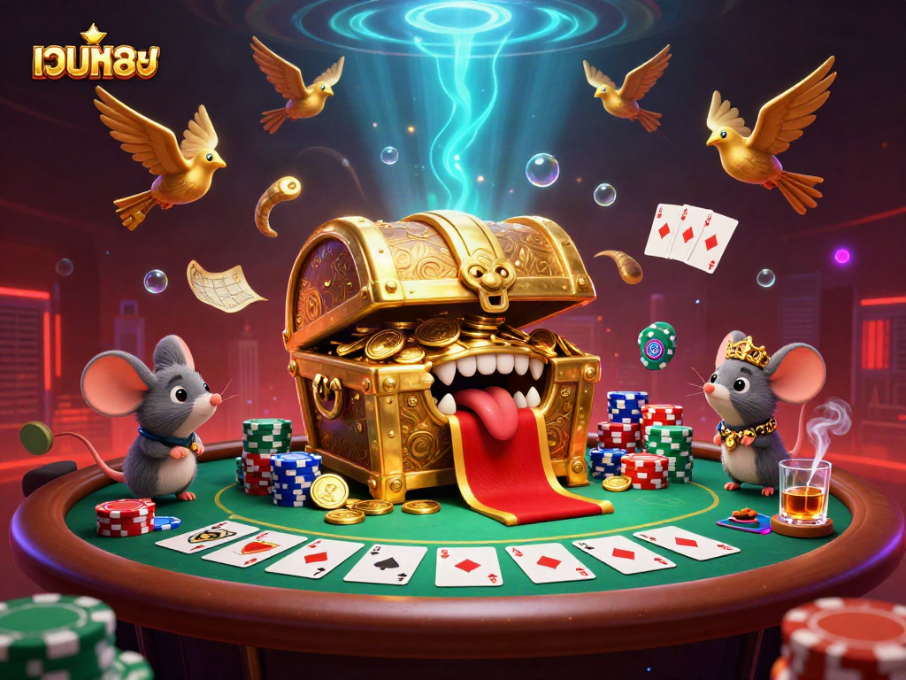 Play the exciting เว็บตรง casino games and discover treasures with a treasure chest and adventurous mice.