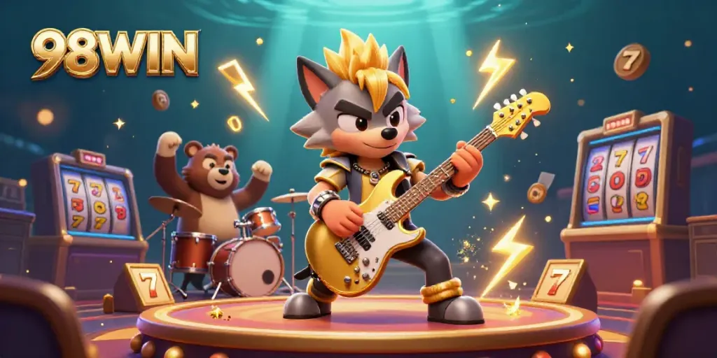 Experience thrilling gameplay at 98WIN with electric performances on the casino stage.