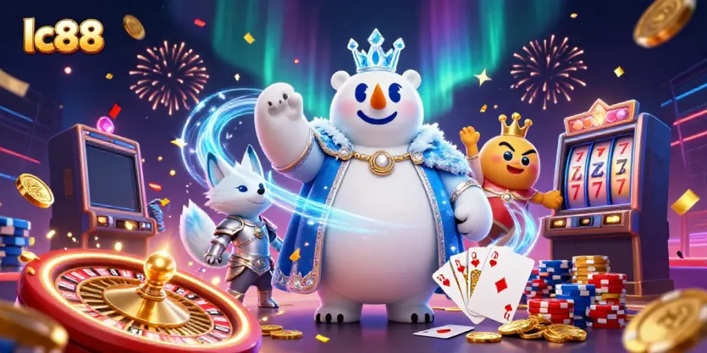 Engage with lc88 by enjoying a vibrant casino experience with dynamic elements like slot reels and roulette.