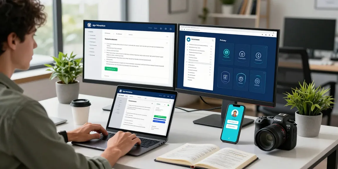 Integrated age verification system interface showcased on a modern workspace.
