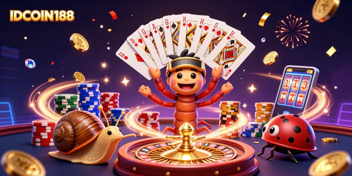 Engage in winning strategies at IDCOIN188 with dealers and high rollers among vivid casino action.