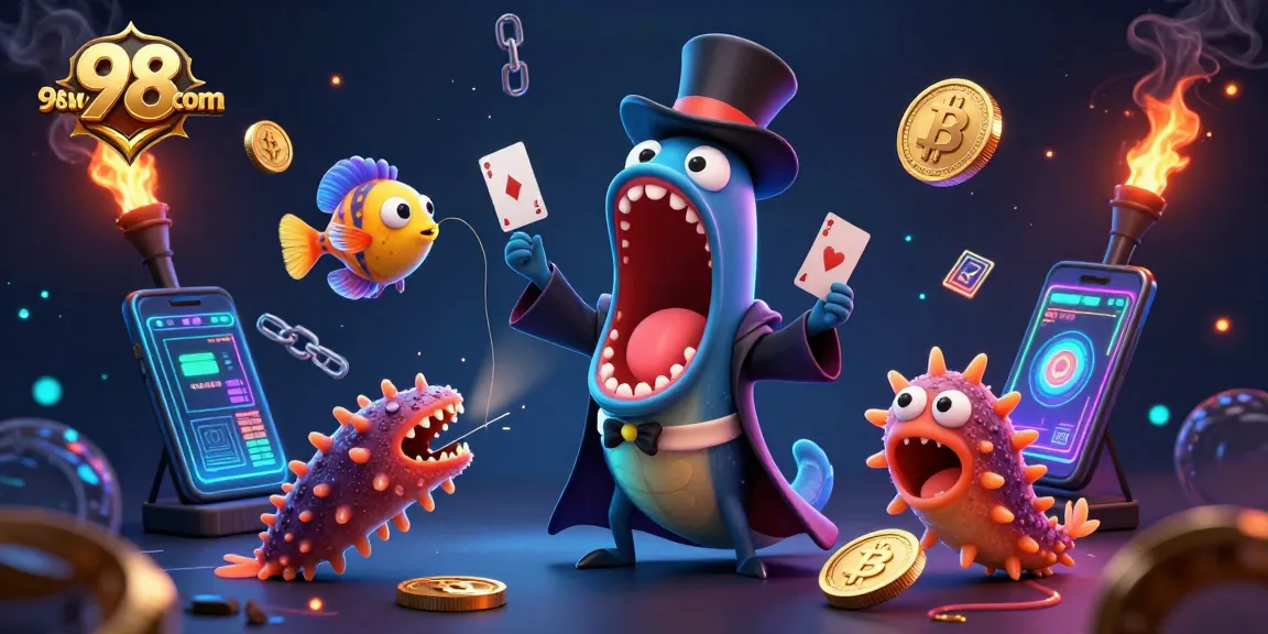Engage in thrilling magic at 98wincom with stunning deep-sea creatures showcasing casino action.