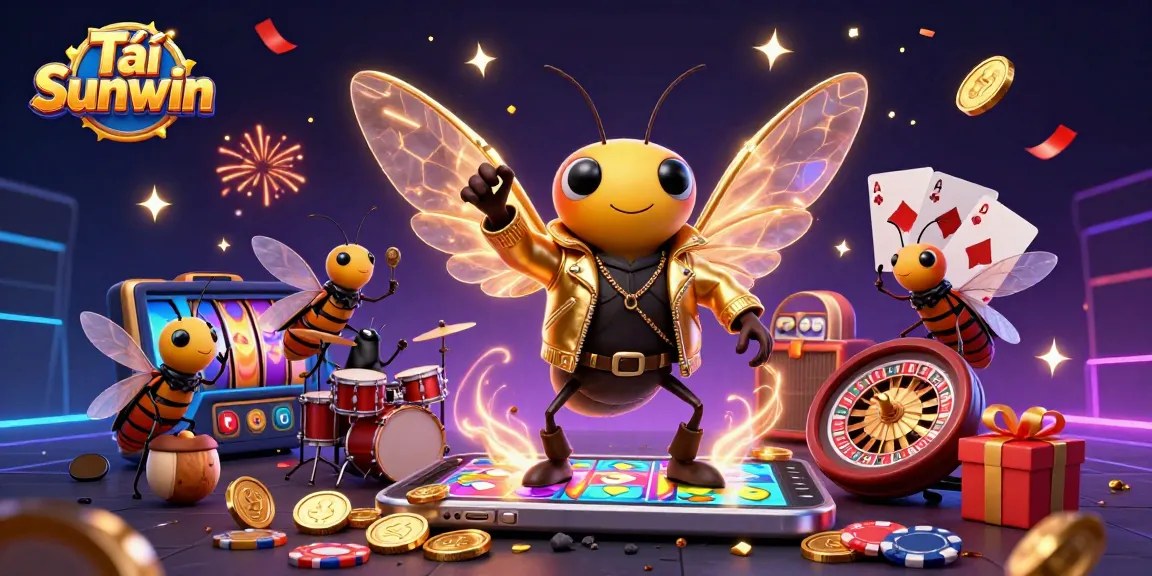 Tải Sunwin brings a vibrant casino atmosphere with a cicada rock star and lively gaming elements.