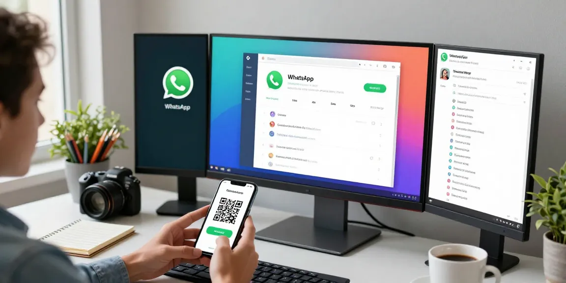 Using WhatsApp網頁版 on a computer for seamless communication in a modern workspace.