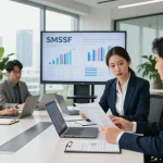 SMSF Accountant reviewing financial documents in a modern office setting.