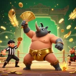 Engage with thrilling moments at onbet date with a vibrant casino scene featuring dynamic characters.