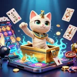 Experience the excitement of ok365 with a vibrant 3D casino scene featuring a mummy cat and impressive gaming elements.