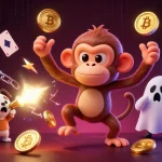Experience thrilling m88 casino action with a poltergeist monkey and ghost-hunter puppy in a haunted scene.