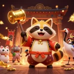 Experience the thrill of me99 with joyful characters and vibrant casino elements in a dynamic 3D illustration.