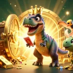 hubet invites players to experience thrilling casino fun with T-Rex card shuffling and triceratops chip stacking.