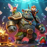 Experience pokies payid real money with vibrant characters and dynamic casino elements in a fantasy scene.