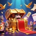 Engaging MB66 casino illustration featuring an adventurous treasure chest and vibrant game elements.