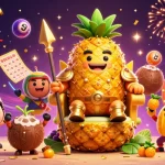 Experience exhilarating casino action with OKFUN's vibrant 3D party scene featuring dynamic games and colorful characters.