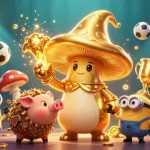 Experience the magic of Nhà Cái Go88 with a golden wizard, treasure pig, and dynamic gambling elements.