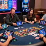 LUXURY777 Daftar dalam suasana penuh semangat, pemain bermain di meja permainan modern.