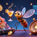 Immerse in the rr99 link casino experience with a lively 3D scene featuring a unique mascot and vibrant elements.