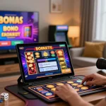 Engaging player at a credit card casino gaming setup showcasing vibrant slot game graphics and digital wallet options, reflecting https://ibn.org.uk.