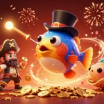 Mansion88's vibrant scene shows a playful anglerfish attracting coins amidst festive elements that celebrate online gambling.