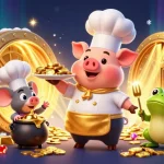 Engage in thrilling gameplay at sunwin with 3D characters showcased among treasure and vibrant casino elements.
