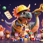 No deposit casino bonuses showcased by lively creatures celebrating around game symbols
