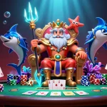 Experience the excitement of fabet with a dynamic poker scene featuring Neptune and vibrant casino elements.