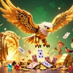 Experience the excitement of 90phut with thrilling golden elements and dynamic cards in a high-octane gambling scene.