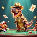 Immerse in the mpo500 slots excitement with a velociraptor at the blackjack table, a stegosaurus pit boss, and chips flying!