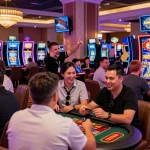 Exciting gaming scene at https://troyuk.co.uk showcasing players engaging at vibrant credit card casinos in 2026.