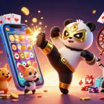 Engage in thrilling slots action on qs88 with vibrant visuals, featuring a panda wrestler and lively animal fanfare.